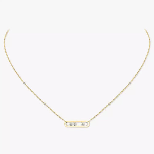 [KELA]MOVE PAVÉ PENDANT 4 MOVING DIAMONDS NECKLACE
