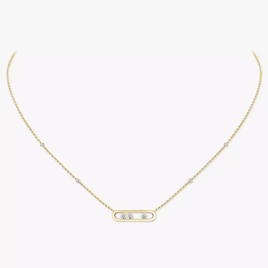 [KELA]MOVE PAVÉ PENDANT 4 MOVING DIAMONDS NECKLACE