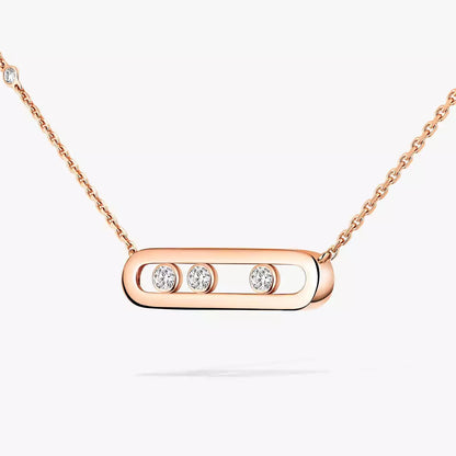 [KELA]MOVE PAVÉ PENDANT 4 MOVING DIAMONDS NECKLACE