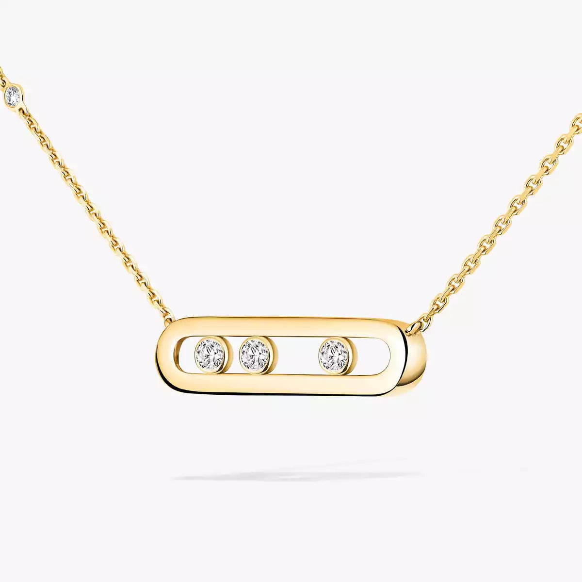 [KELA]MOVE PAVÉ PENDANT 4 MOVING DIAMONDS NECKLACE