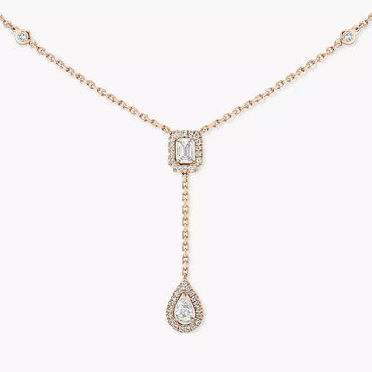 [KELA]SUGAR CUBE & TEARDROP FULL PAVÉ NECKLACE