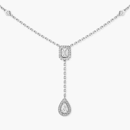 [KELA]SUGAR CUBE & TEARDROP FULL PAVÉ NECKLACE