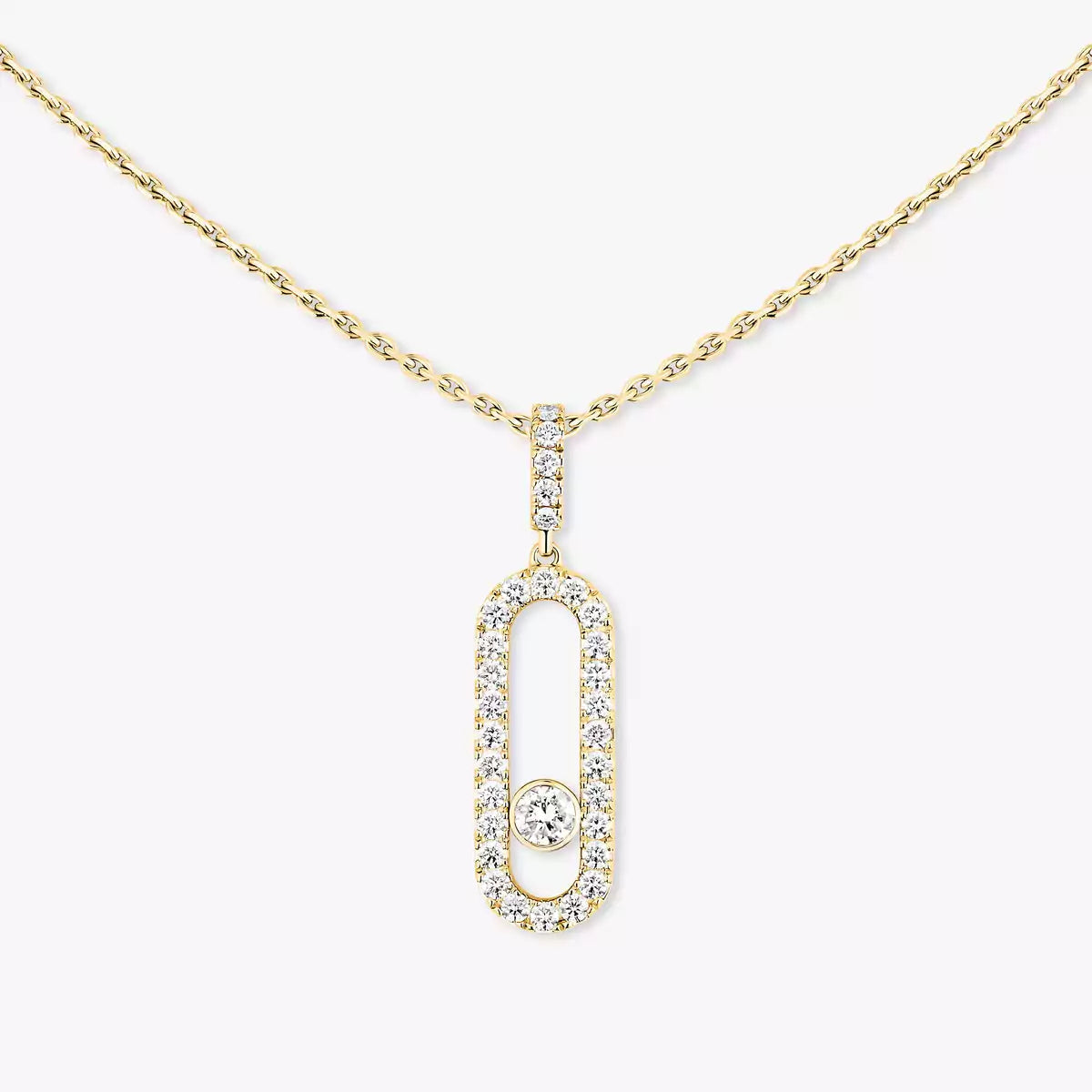 [KELA]MOVE UNO FULL PAVÉ DIAMOND NECKLACE