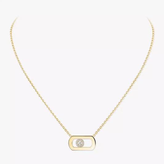 [KELA]LARGE MOVE PENDANT SINGLE DIAMOND NECKLACE