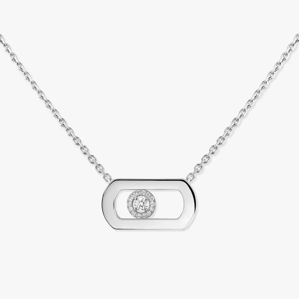 [KELA]LARGE MOVE PENDANT SINGLE DIAMOND NECKLACE