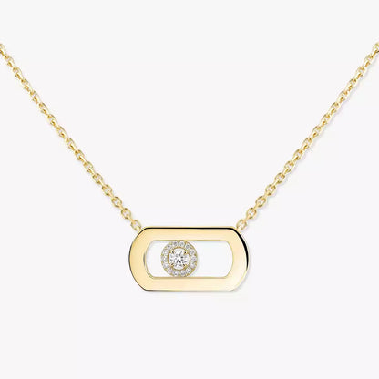 [KELA]LARGE MOVE PENDANT SINGLE DIAMOND NECKLACE