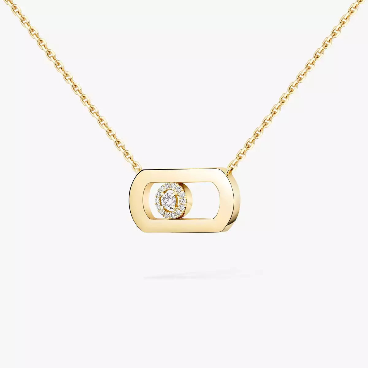 [KELA]LARGE MOVE PENDANT SINGLE DIAMOND NECKLACE