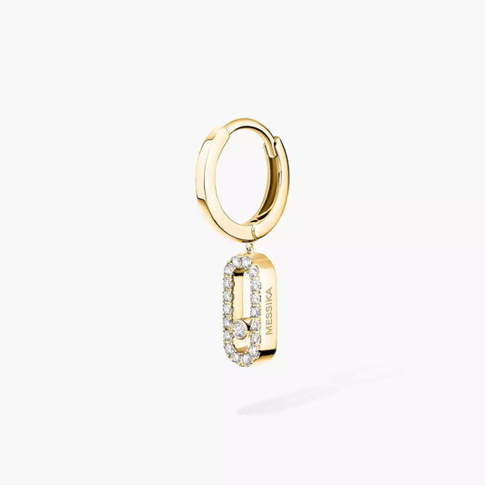[KELA]MOVE UNO SINGLE DIAMOND HOOP EARRINGS