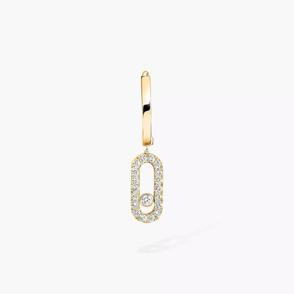 [KELA]MOVE UNO SINGLE DIAMOND HOOP EARRINGS