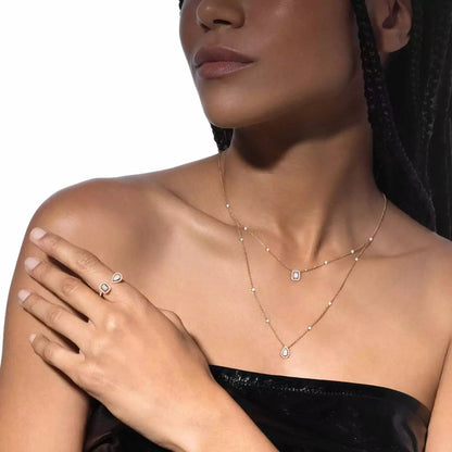 [KELA]MY TWIN 2-ROW DIAMOND NECKLACE