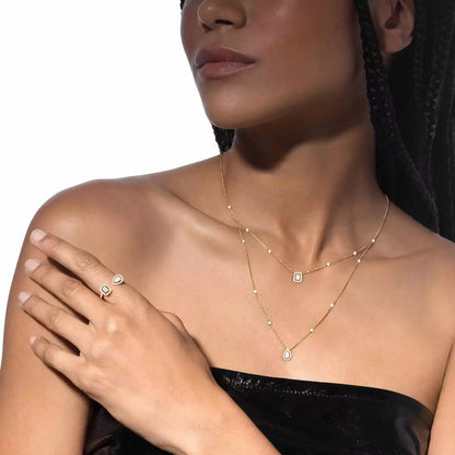 [KELA]MY TWIN 2-ROW DIAMOND NECKLACE