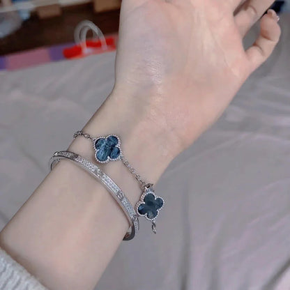 [KELA]LUCKY CLOVER 5-MOTIF BRACELET - PIETERSITE COLLECTION