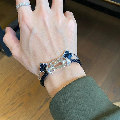 [KELA]LUCKY CLOVER 5-MOTIF BRACELET - PIETERSITE COLLECTION