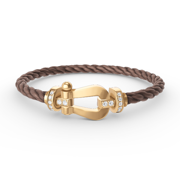 [KELA]FORCE LARGE HORSESHOE HALF DIAMOND BRACELET - GOLD
