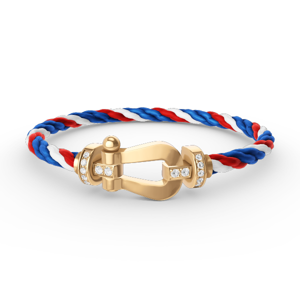 [KELA]FORCE LARGE HORSESHOE HALF DIAMOND BRACELET - GOLD