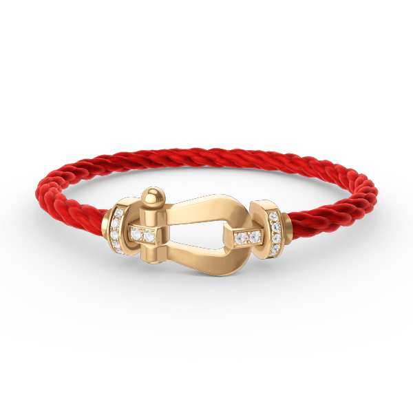 [KELA]FORCE LARGE HORSESHOE HALF DIAMOND BRACELET - GOLD