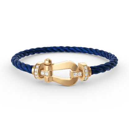[KELA]FORCE LARGE HORSESHOE HALF DIAMOND BRACELET - GOLD