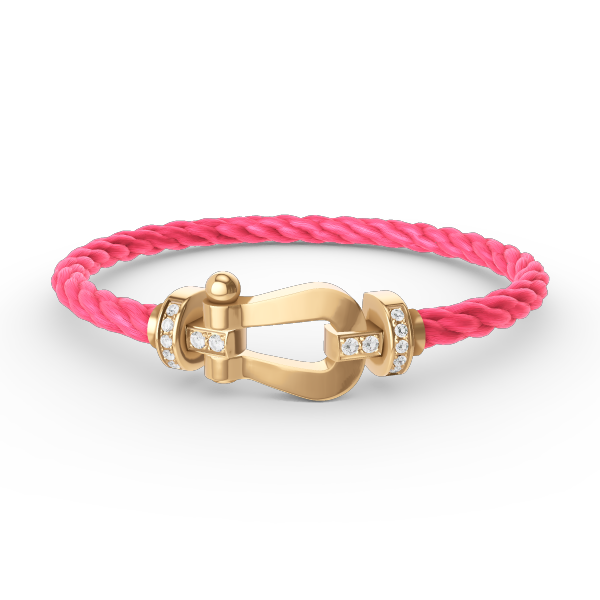 [KELA]FORCE LARGE HORSESHOE HALF DIAMOND BRACELET - GOLD