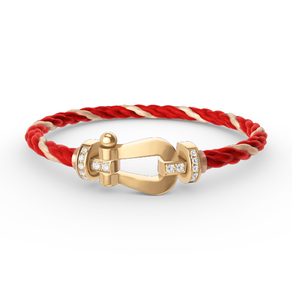 [KELA]FORCE LARGE HORSESHOE HALF DIAMOND BRACELET - GOLD
