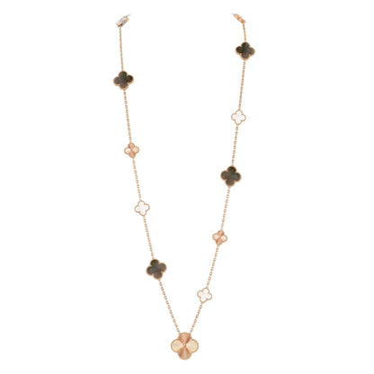 [KELA]DETACHABLE 15-MOTIF CLOVER STATEMENT SET - GREY MOTHER-OF-PEARL & LASER