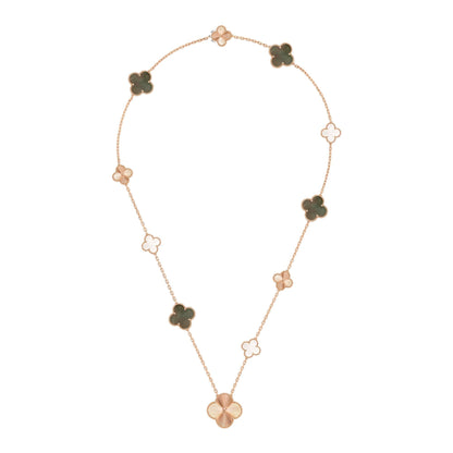 [KELA]DETACHABLE 15-MOTIF CLOVER STATEMENT SET - GREY MOTHER-OF-PEARL & LASER