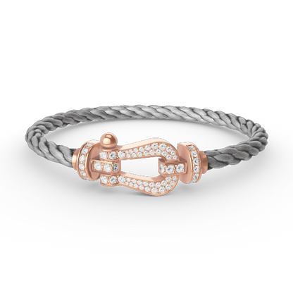 [KELA]FORCE LARGE HORSESHOE FULL DIAMOND BRACELET - ROSE GOLD