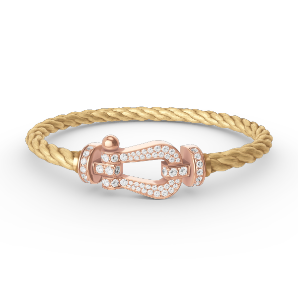 [KELA]FORCE LARGE HORSESHOE FULL DIAMOND BRACELET - ROSE GOLD