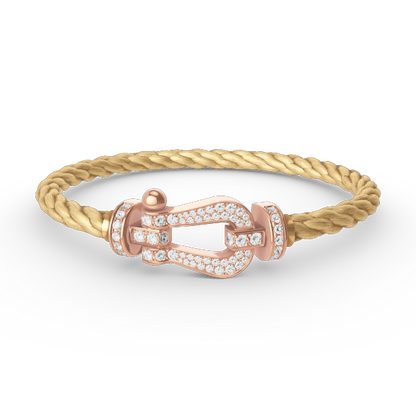 [KELA]FORCE LARGE HORSESHOE FULL DIAMOND BRACELET - ROSE GOLD