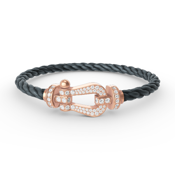 [KELA]FORCE LARGE HORSESHOE FULL DIAMOND BRACELET - ROSE GOLD