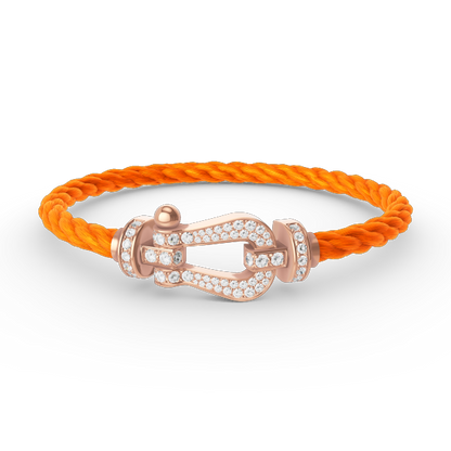 [KELA]FORCE LARGE HORSESHOE FULL DIAMOND BRACELET - ROSE GOLD