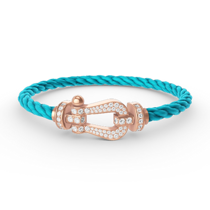 [KELA]FORCE LARGE HORSESHOE FULL DIAMOND BRACELET - ROSE GOLD