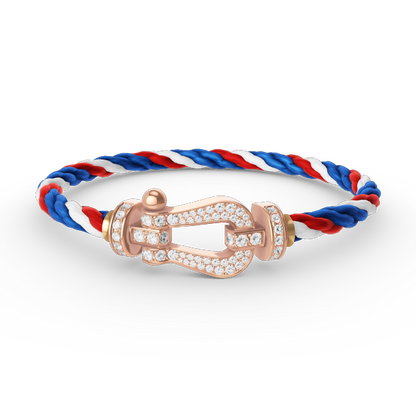 [KELA]FORCE LARGE HORSESHOE FULL DIAMOND BRACELET - ROSE GOLD