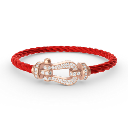 [KELA]FORCE LARGE HORSESHOE FULL DIAMOND BRACELET - ROSE GOLD