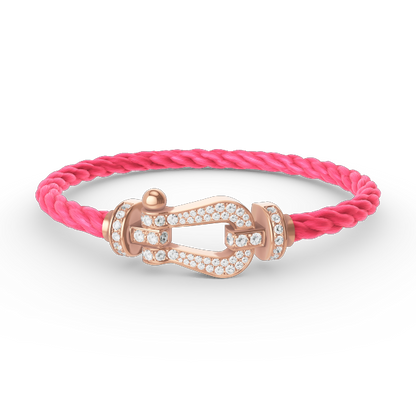[KELA]FORCE LARGE HORSESHOE FULL DIAMOND BRACELET - ROSE GOLD