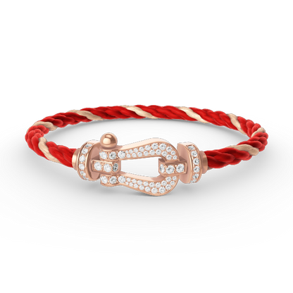 [KELA]FORCE LARGE HORSESHOE FULL DIAMOND BRACELET - ROSE GOLD