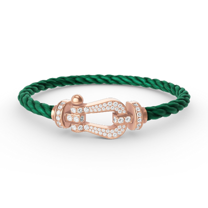 [KELA]FORCE LARGE HORSESHOE FULL DIAMOND BRACELET - ROSE GOLD