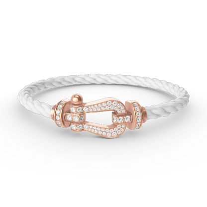 [KELA]FORCE LARGE HORSESHOE FULL DIAMOND BRACELET - ROSE GOLD