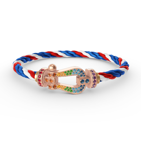 [KELA]FORCE LARGE HORSESHOE COLORED DIAMOND BRACELET - ROSE GOLD