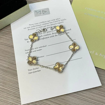 [KELA]LUCKY CLOVER 5-MOTIF BRACELET - LASER COLLECTION