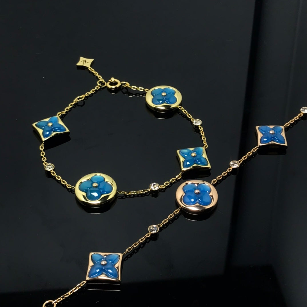[KELA]STAR AND SUN 4 MOTIF BLUE BRACELET