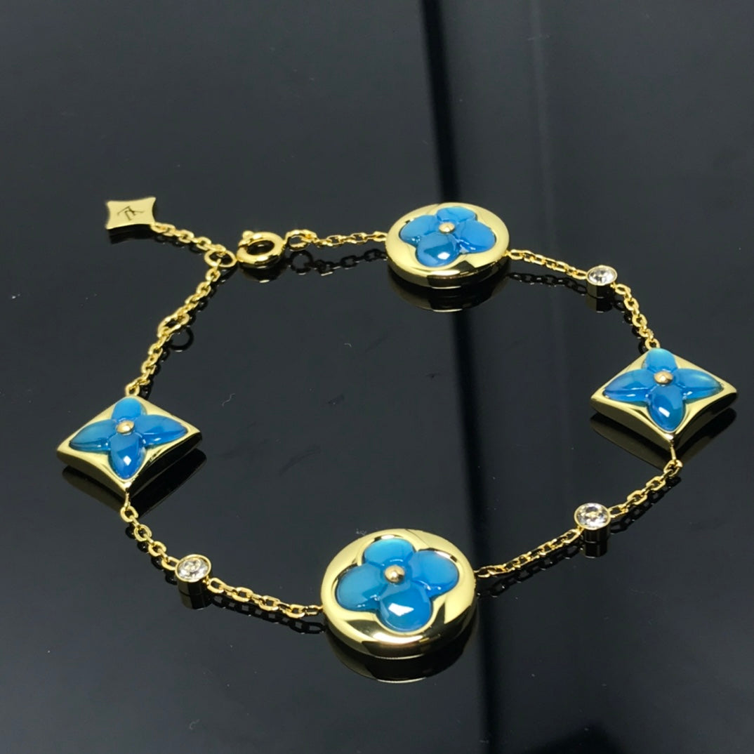 [KELA]STAR AND SUN 4 MOTIF BLUE BRACELET