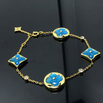 [KELA]STAR AND SUN 4 MOTIF BLUE BRACELET