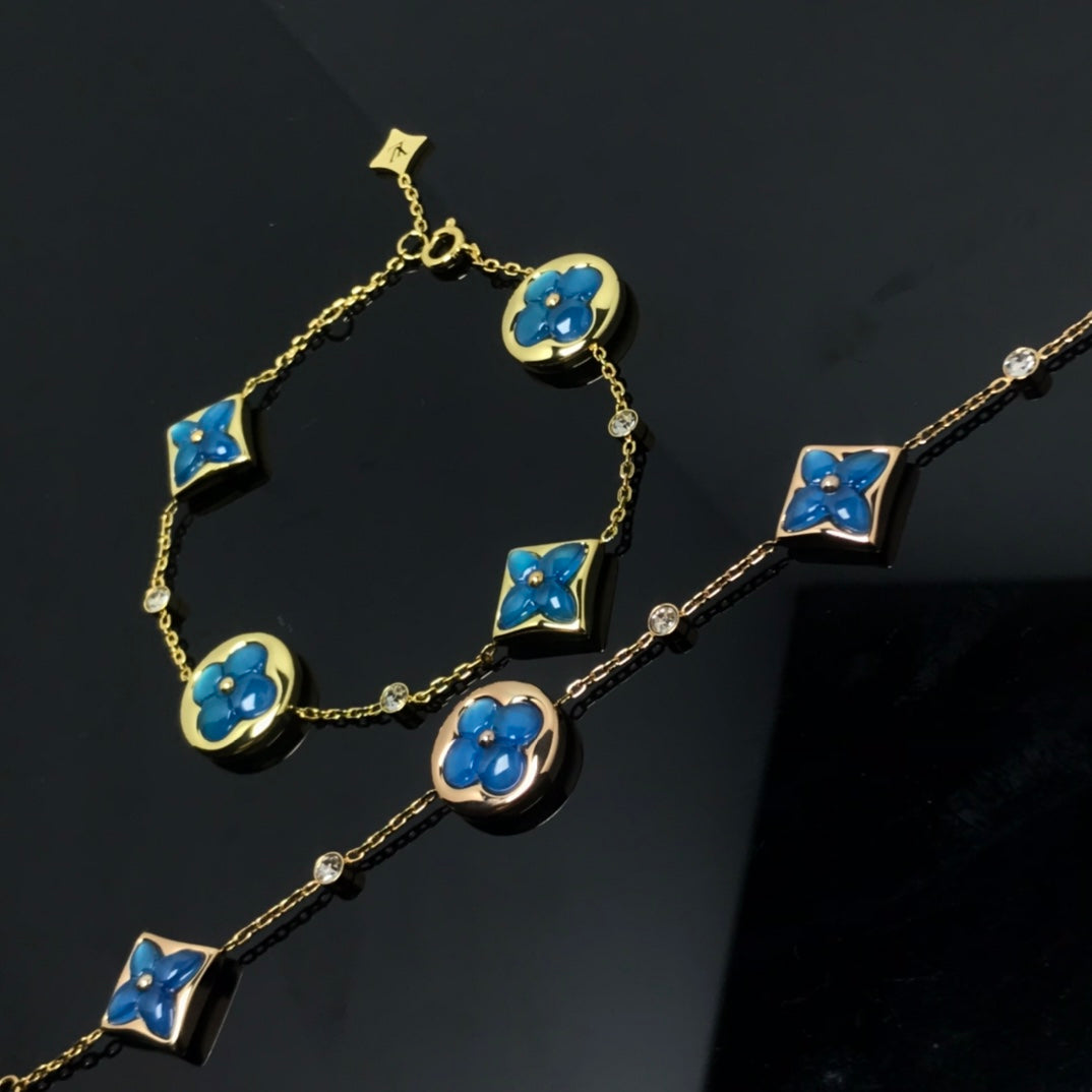 [KELA]STAR AND SUN 4 MOTIF BLUE BRACELET