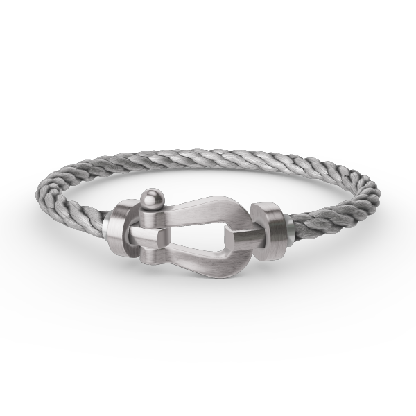 [KELA]FORCE LARGE HORSESHOE BRACELET - WHITE GOLD