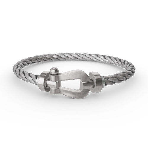 [KELA]FORCE LARGE HORSESHOE BRACELET - WHITE GOLD