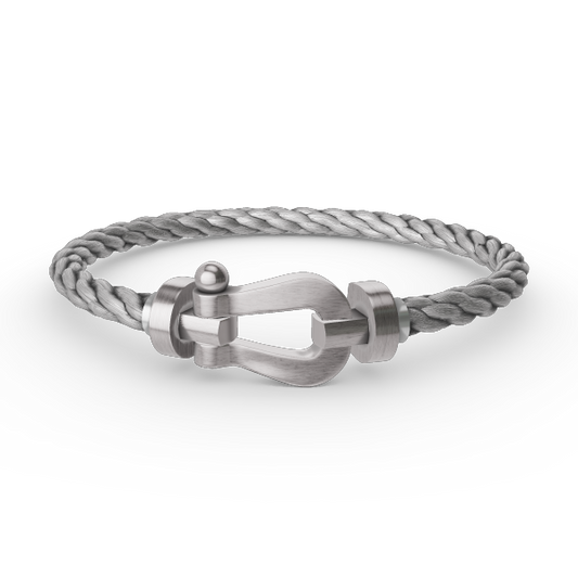 [KELA]FORCE LARGE HORSESHOE BRACELET - WHITE GOLD