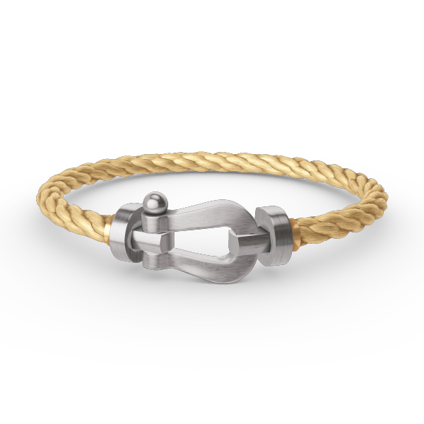 [KELA]FORCE LARGE HORSESHOE BRACELET - WHITE GOLD