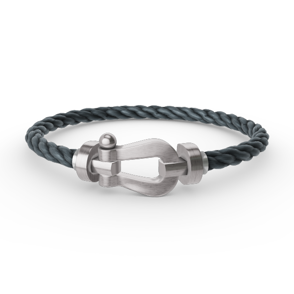 [KELA]FORCE LARGE HORSESHOE BRACELET - WHITE GOLD