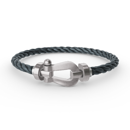 [KELA]FORCE LARGE HORSESHOE BRACELET - WHITE GOLD
