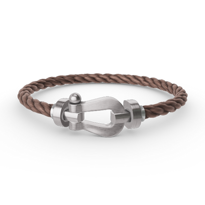 [KELA]FORCE LARGE HORSESHOE BRACELET - WHITE GOLD